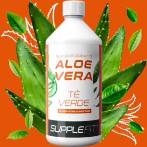 Jus d'aloe vera et pulpe avec thé vert